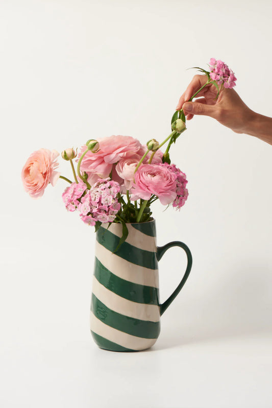 Cabana Stripe Jug- green